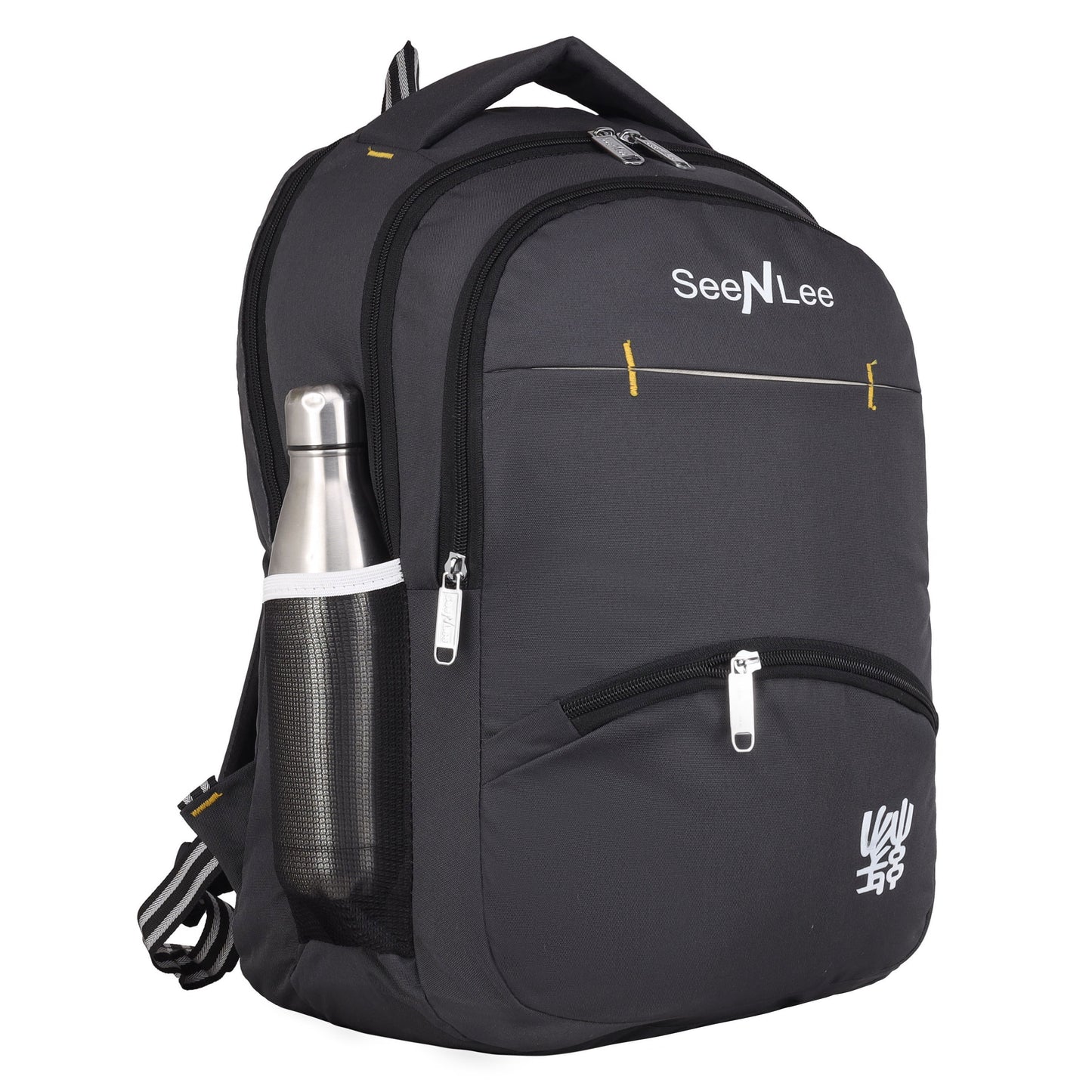 SeeNLee Urban Minimalist 28L Backpack - Professional Series for School, College & Office (Graphite Black)