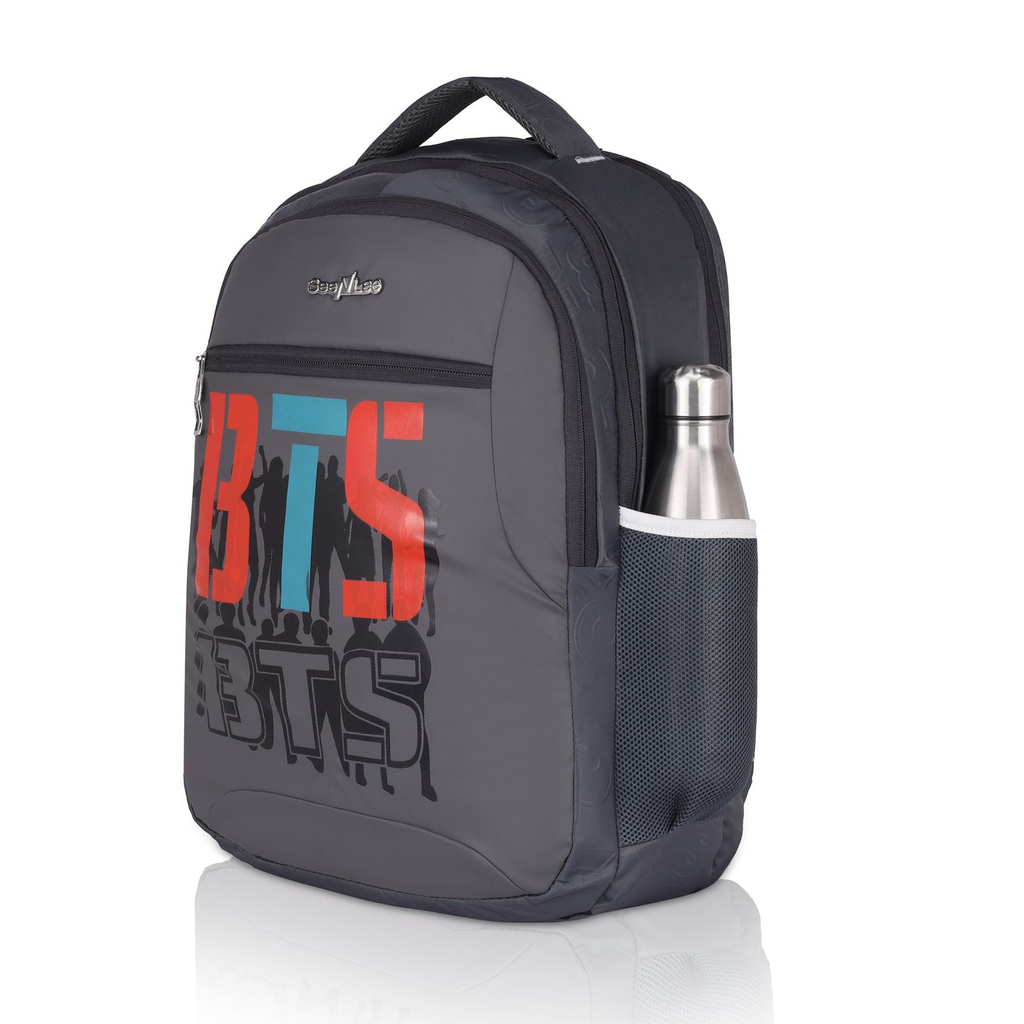 SeeNLee BTS Edition 28L College Backpack | K-Pop Fan Essential Travel Daypack | Water-Resistant Premium Campus Bag with Reflective Design