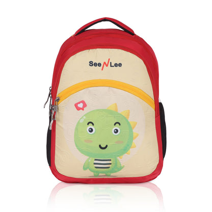 SeeNLee 16L Dinosaur Kids School Backpack - Ergonomic Design with Cute Character | Perfect for Primary School Children Ages 5-11