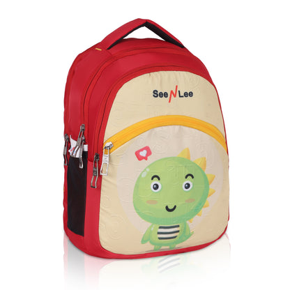 SeeNLee 16L Dinosaur Kids School Backpack - Ergonomic Design with Cute Character | Perfect for Primary School Children Ages 5-11