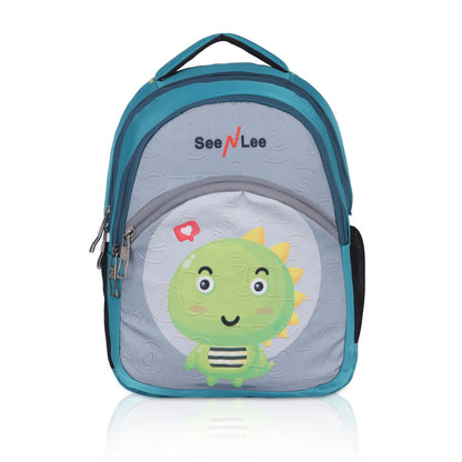 SeeNLee 16L Aqua Dino Kids Backpack - Cool Teal School Bag with Ergonomic Design | Ages 5-11