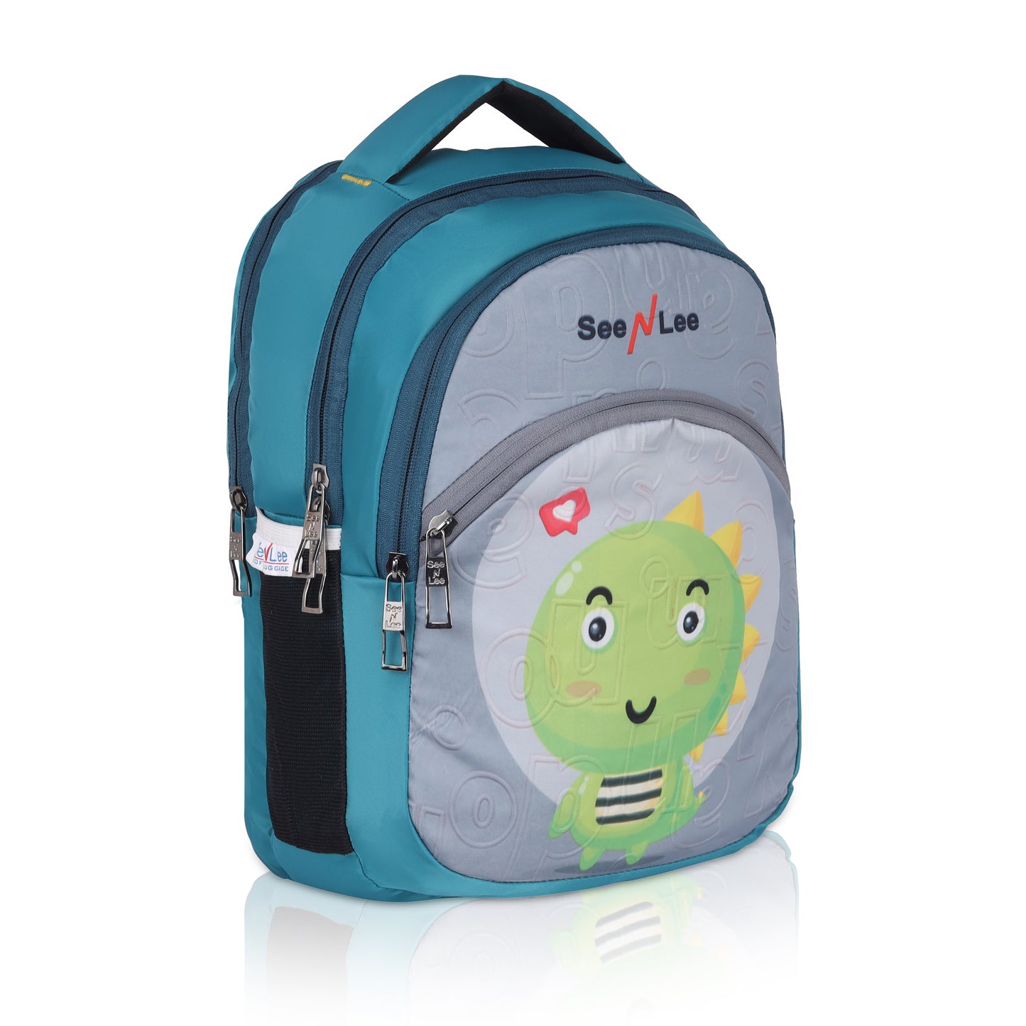 SeeNLee 16L Aqua Dino Kids Backpack - Cool Teal School Bag with Ergonomic Design | Ages 5-11