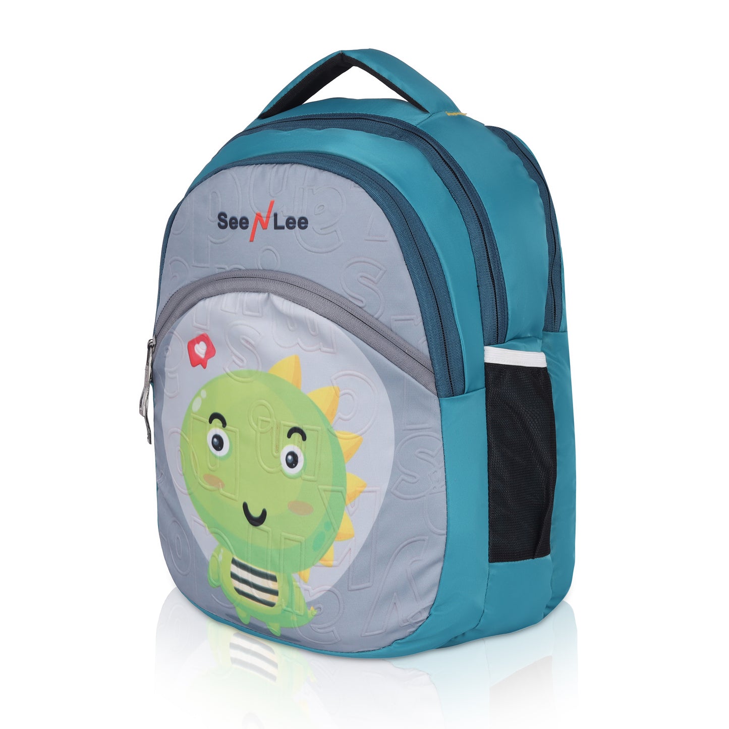 SeeNLee 16L Aqua Dino Kids Backpack - Cool Teal School Bag with Ergonomic Design | Ages 5-11