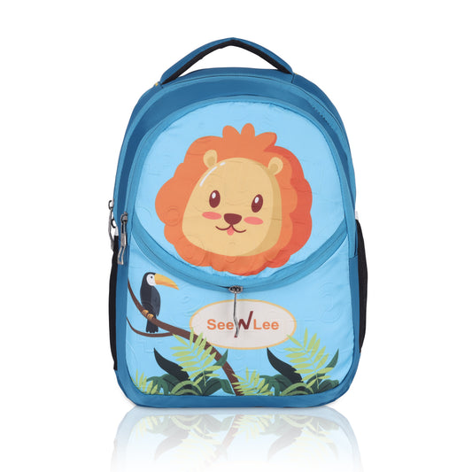 SeeNLee 16L Safari Lion Kids Backpack - Jungle Adventure School Bag | Ages 5-11 with Ergonomic Design