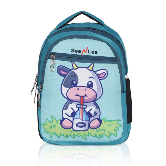 SeeNLee 16L Happy Cow Kids Backpack - Cute Farm Friends School Bag | Ages 5-11 with Ergonomic Design