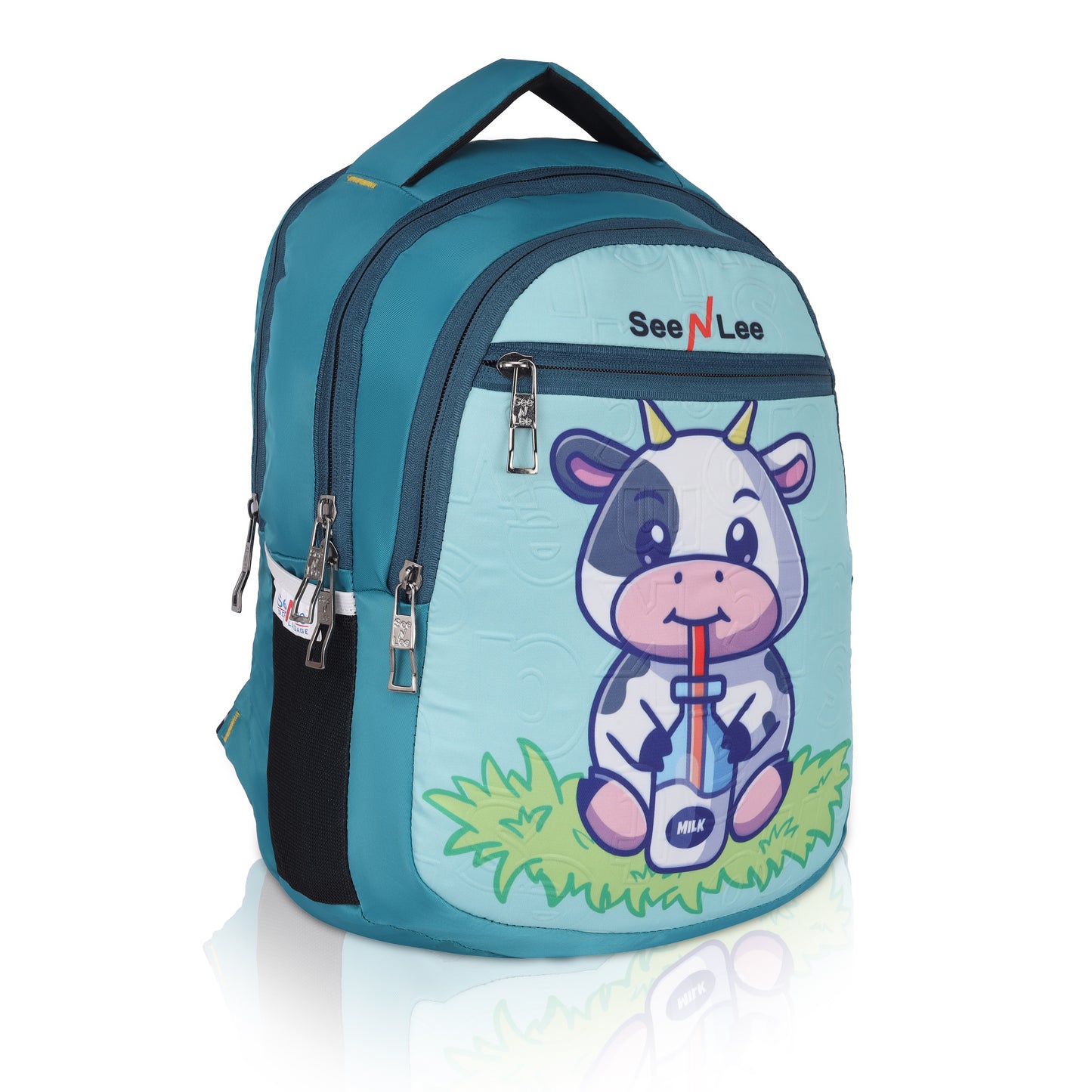 SeeNLee 16L Happy Cow Kids Backpack - Cute Farm Friends School Bag | Ages 5-11 with Ergonomic Design