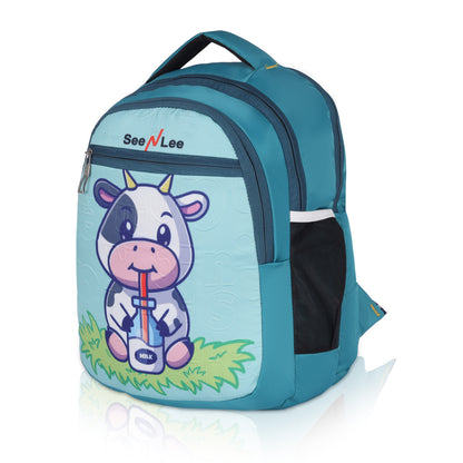 SeeNLee 16L Happy Cow Kids Backpack - Cute Farm Friends School Bag | Ages 5-11 with Ergonomic Design