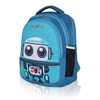 SeeNLee 16L Tech Bot Kids Backpack - Cool Robot School Bag | Ages 5-11 with Ergonomic Design