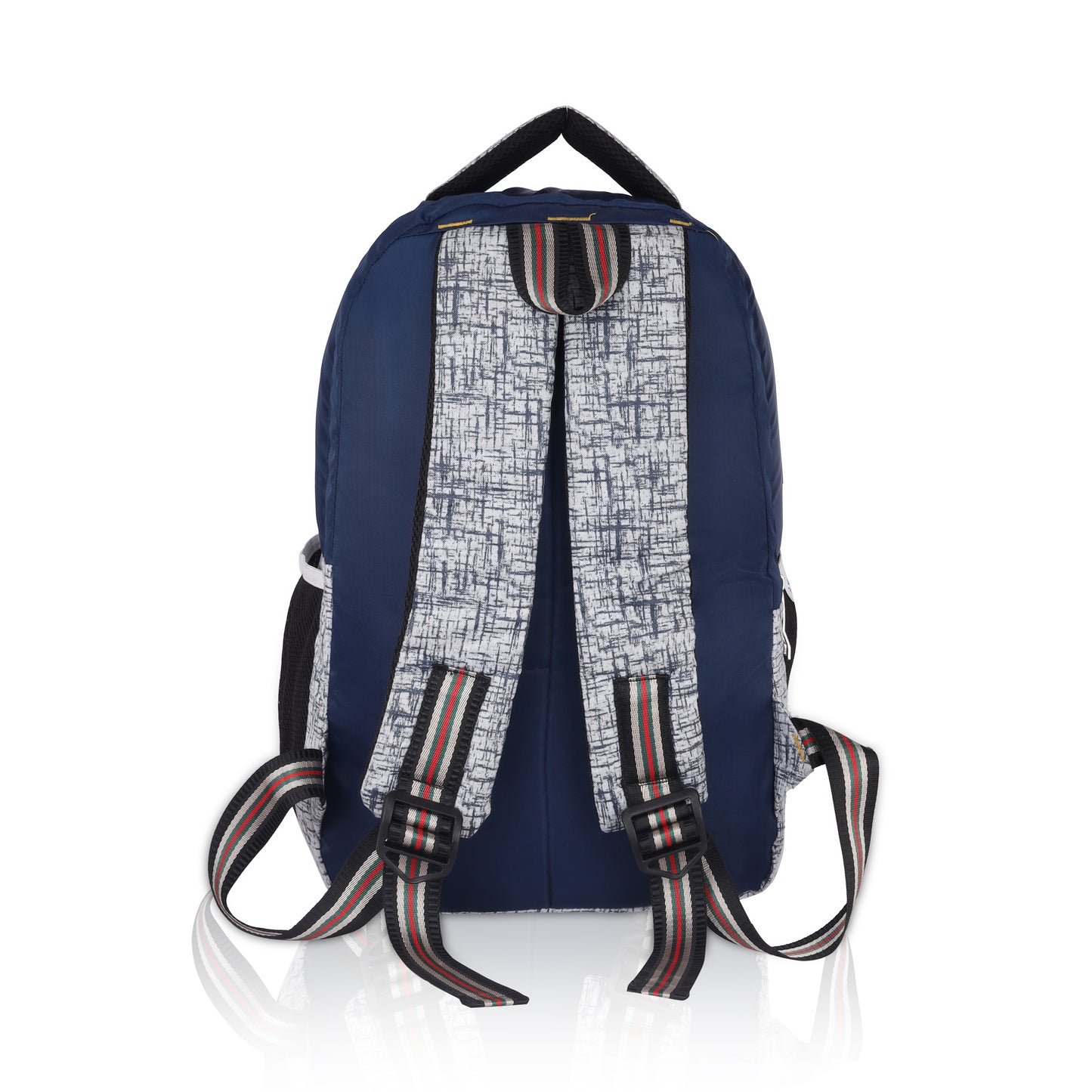 SeeNLee Explorer Series | 28L Multi-Purpose Backpack | Stylish School & Travel Bag with Premium Design (Navy-Silver Pattern)