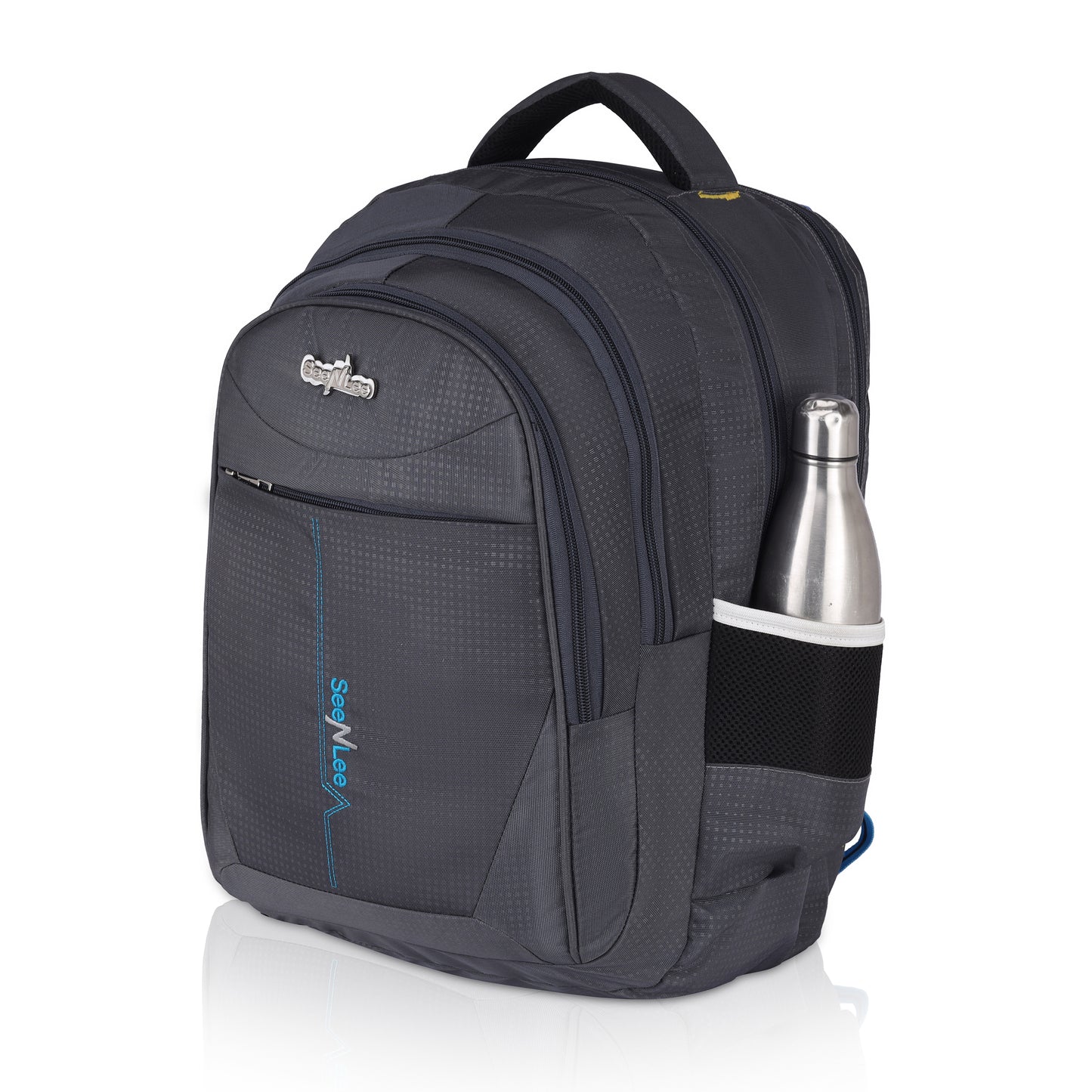 SeeNLee Pulse Series | 34L Professional Backpack | Multi-Purpose Laptop Bag with Enhanced Comfort (Charcoal Grey-Blue)