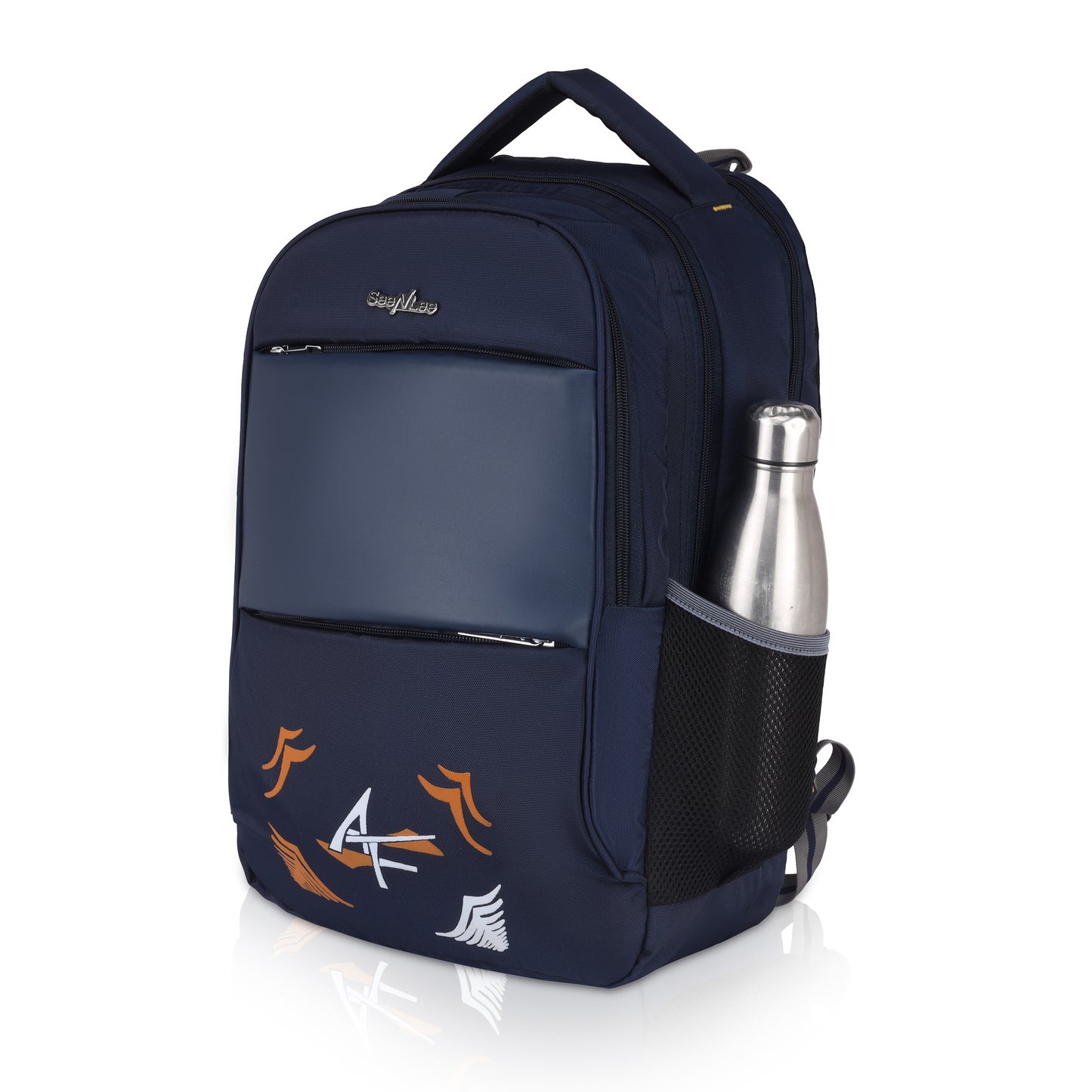 Title: SeeNLee Aero Sport Series | 28L Fashion Backpack | Urban Laptop Bag with Designer Wing Motif (Navy Blue)