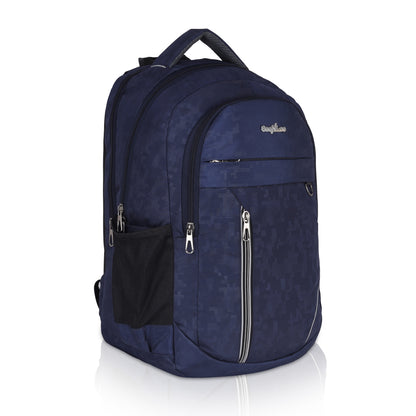 SeeNLee Quantum Series | 25L Digital Camo Backpack | Premium Student & Office Bag with Hard Shell Protection (Navy)