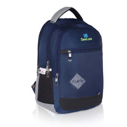 SeeNLee Metro Lite Series | 25L Compact Backpack | Essential Student & Office Bag with Premium Protection (Navy-Black)