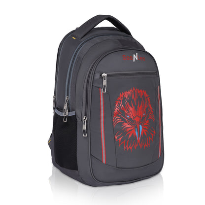 SeeNLee Phoenix Force Series | 25L Gaming Laptop Backpack | Urban Tech Bag with Eagle Design (Charcoal-Red)