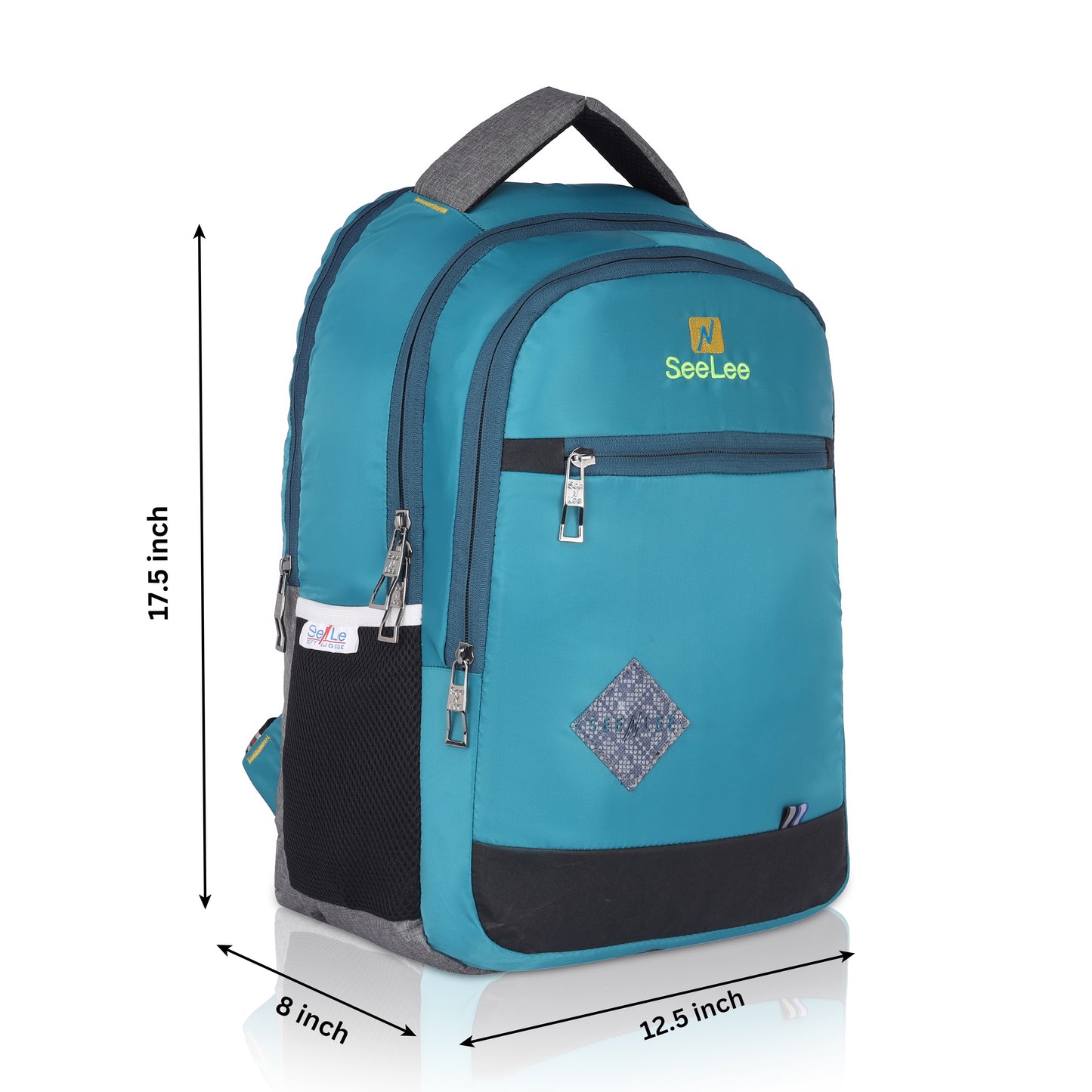 SeeNLee Aqua Pro Series | 25L Urban Backpack | Versatile Student & Travel Bag with Premium Features (Turquoise-Grey)