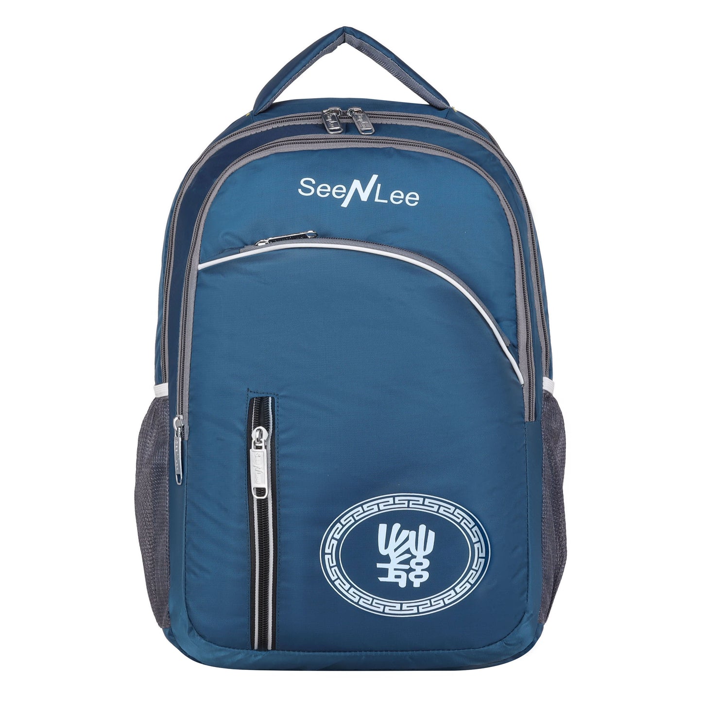 SeeNLee Atlas 28L Professional Backpack - Modern Heritage Collection for School, College & Travel (Ocean Blue/Grey)