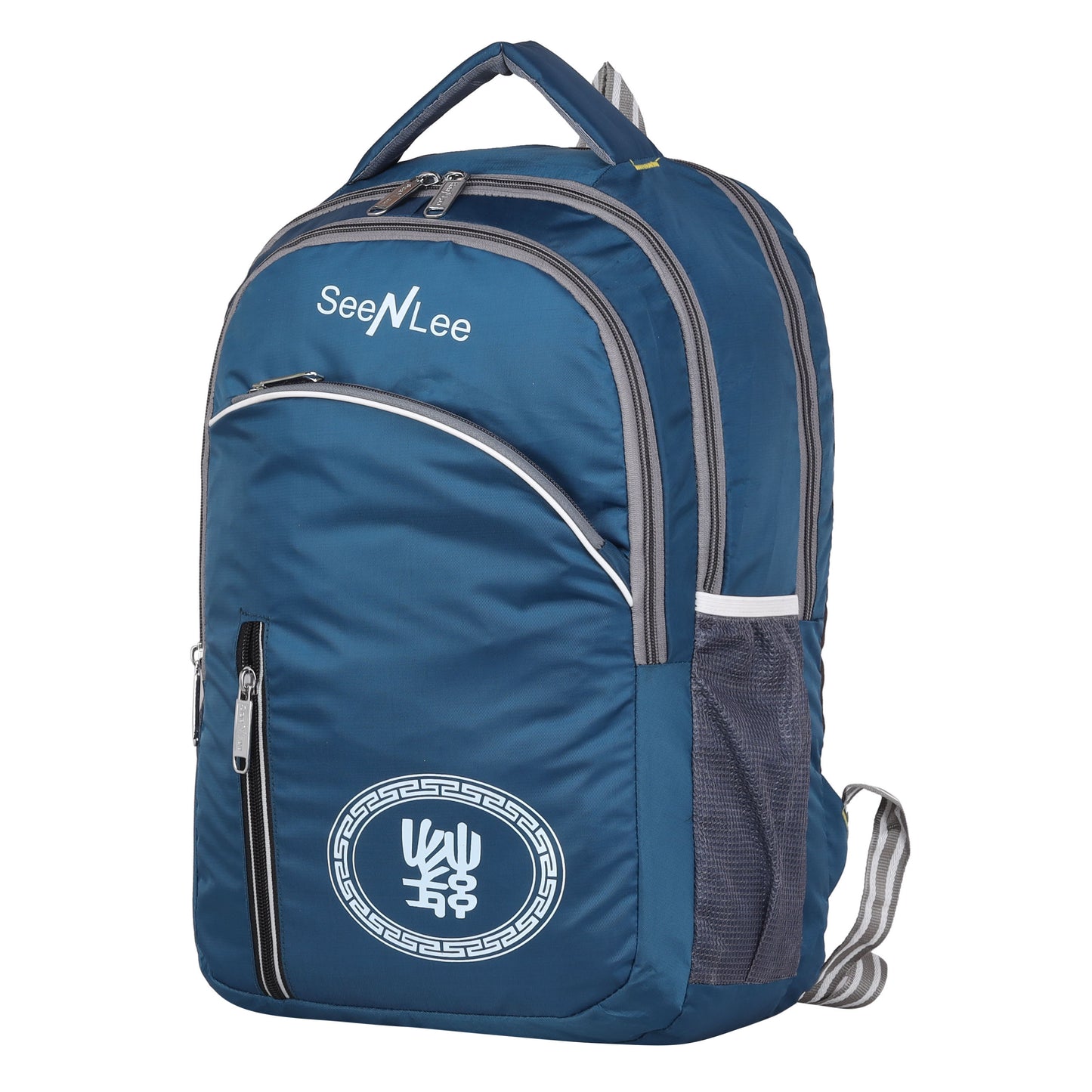 SeeNLee Atlas 28L Professional Backpack - Modern Heritage Collection for School, College & Travel (Ocean Blue/Grey)