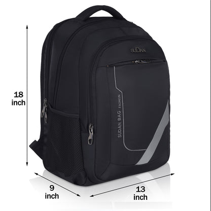 Sudan BAG Fashion | B-405 Night Black | Urban Tech Series | Modern Commuter Pack (BLACK)