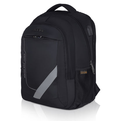 Sudan BAG Fashion | B-405 Night Black | Urban Tech Series | Modern Commuter Pack (BLACK)