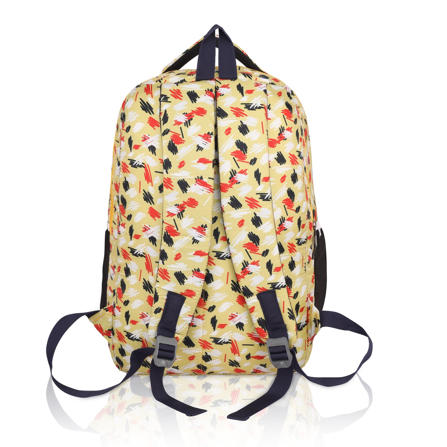 Royal Frog Kids Backpack | Yellow Abstract Pattern School Bag with Bottle Holder | Waterproof Children's Rucksack - Ages 3-8 Years