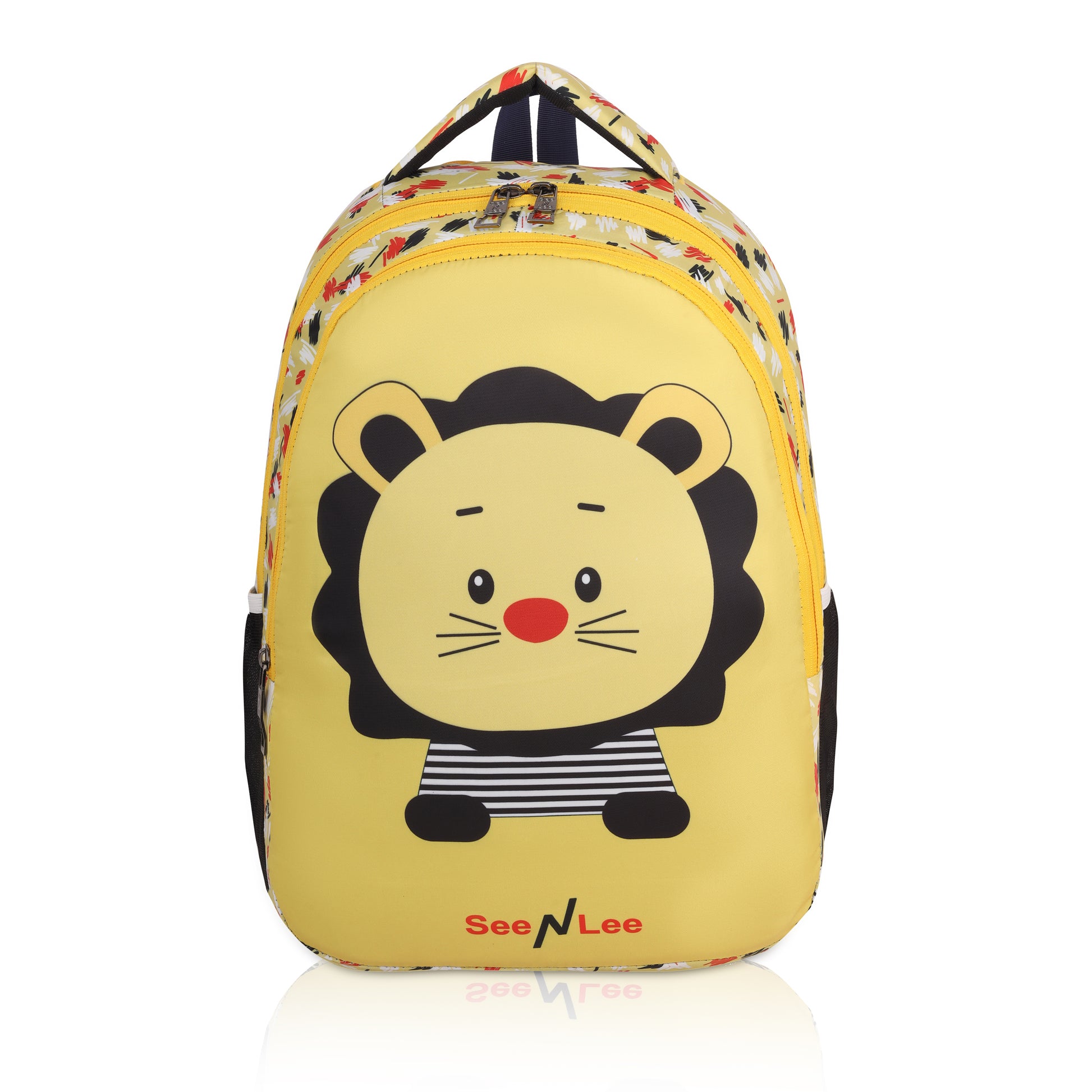 Adorable lion backpack for kids 3-8 years! Spacious 20L capacity, modern abstract pattern, waterproof material & bottle holder. Safari theme, ergonomic comfort & premium quality. Perfect for school & play. Free Shipping Available! Shop Now!