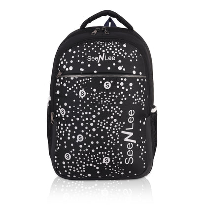 SeeNLee Stellar Pro 21L Smart Tech Backpack - Executive Black with Dynamic Speckle Pattern