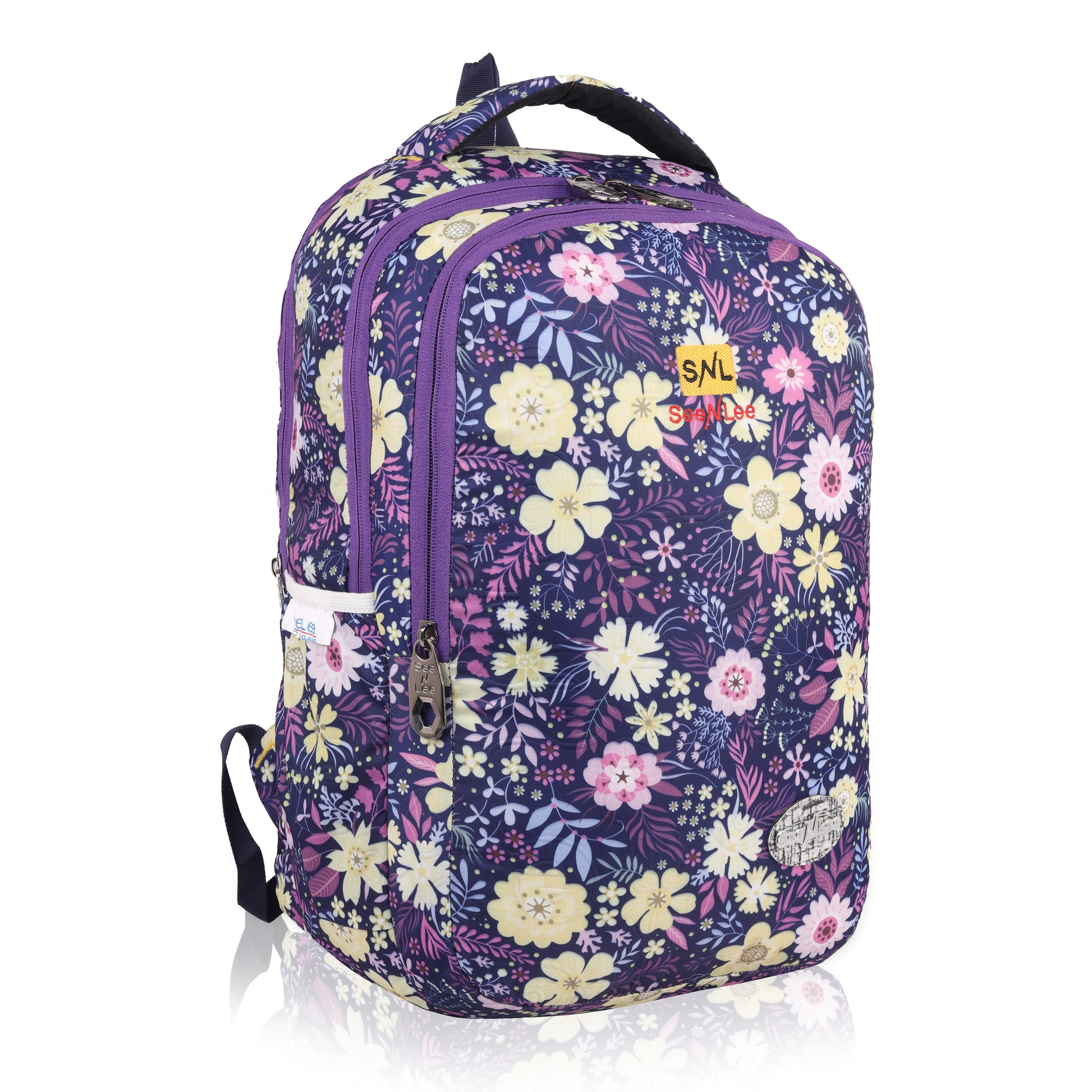 Discover the perfect blend of style and function with SeeNLee's floral print 25L backpack. Smart Tech fabric meets fashion-forward design. Ideal for college, work & travel. Includes laptop protection & warranty.