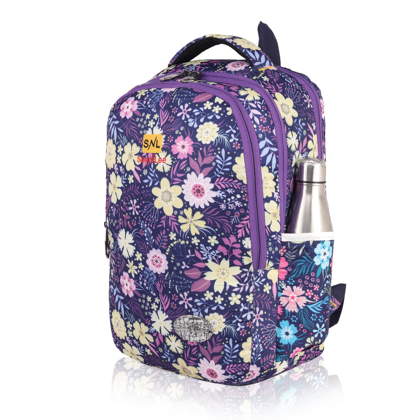 SeeNLee Bella Flora 25L Smart Fashion Backpack - Floral Print Women's Daypack for College, Work & Travel | Stylish Laptop Bag