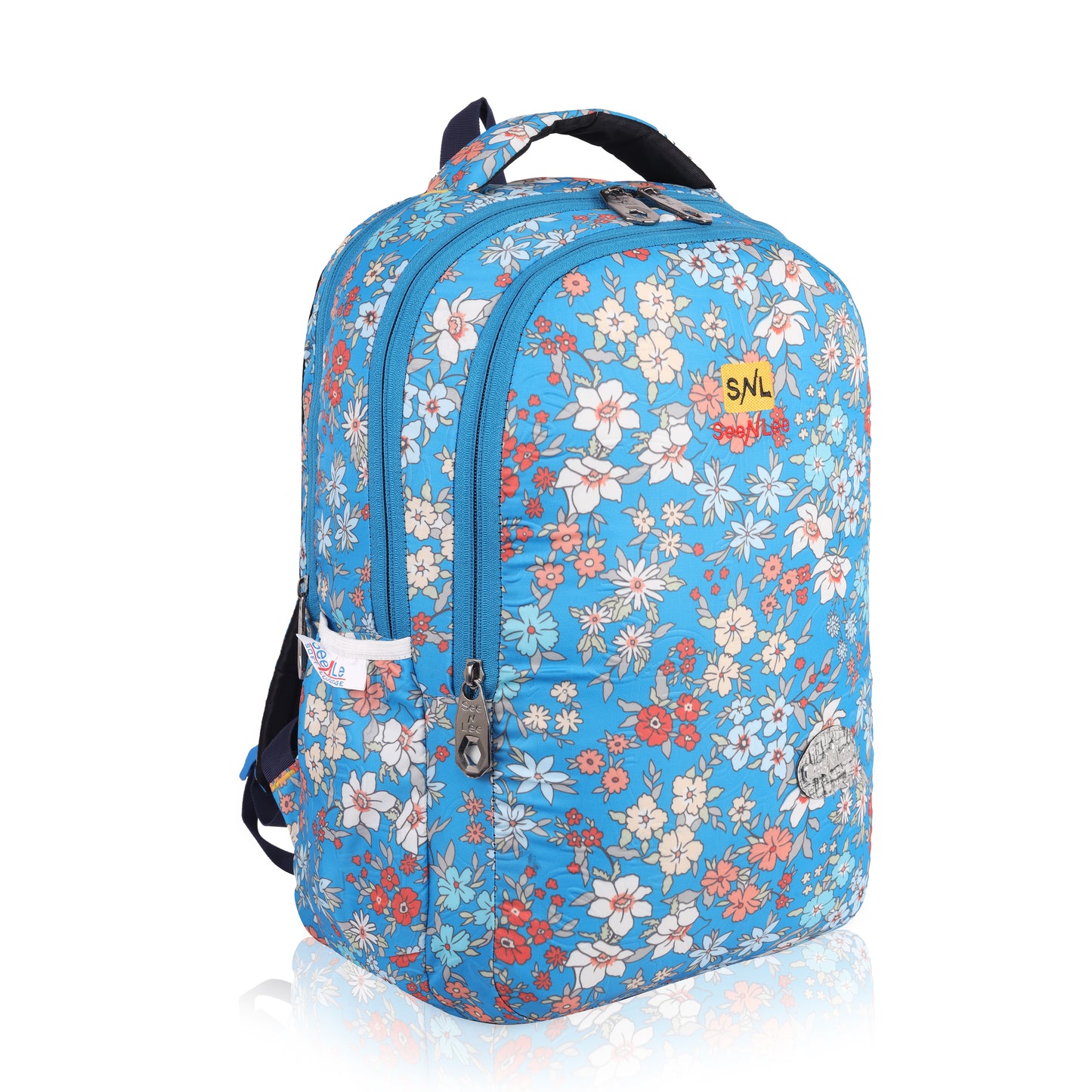 SeeNLee Sky Bloom 25L Smart Fashion Backpack - Floral Print Women's Daypack for College, Work & Travel | Stylish Laptop Bag