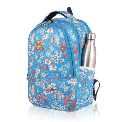 SeeNLee Sky Bloom 25L Smart Fashion Backpack - Floral Print Women's Daypack for College, Work & Travel | Stylish Laptop Bag