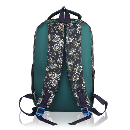 SeeNLee Garden Bloom 25L Smart Fashion Backpack - Vintage Floral Print with Teal Accent | Women's Style Daypack