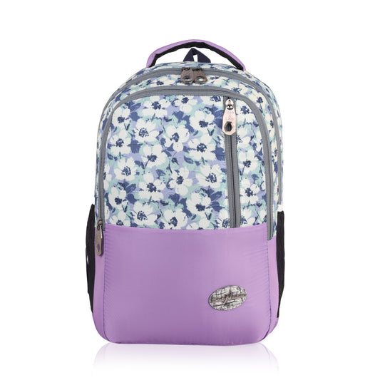 SeeNLee Lavender Dream 25L Smart Fashion Backpack - Watercolor Floral Print with Lilac Accent | Women's Designer Daypack