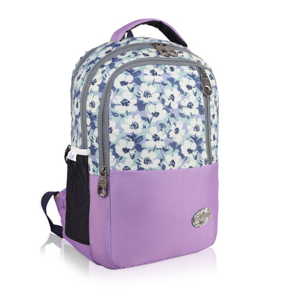 SeeNLee Lavender Dream 25L Smart Fashion Backpack - Watercolor Floral Print with Lilac Accent | Women's Designer Daypack