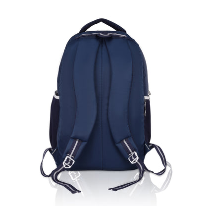 SeeNLee Urban Style 25L Modern Backpack - Street Art Edition for School, College & Daily Commute (Navy Blue/Sky Blue)