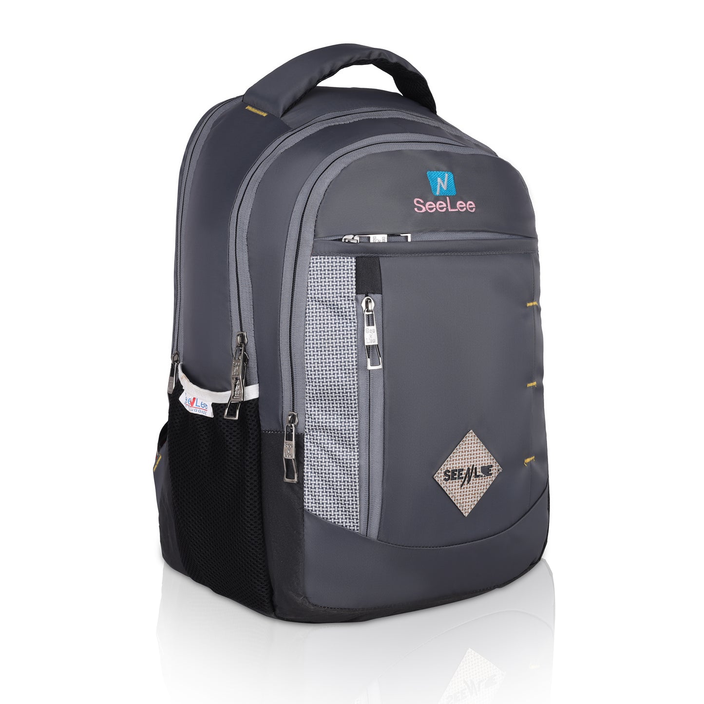 SeeNLee Urban Style 25L Modern Backpack - Street Art Edition for School, College & Daily Commute (Navy Blue/Sky Blue)