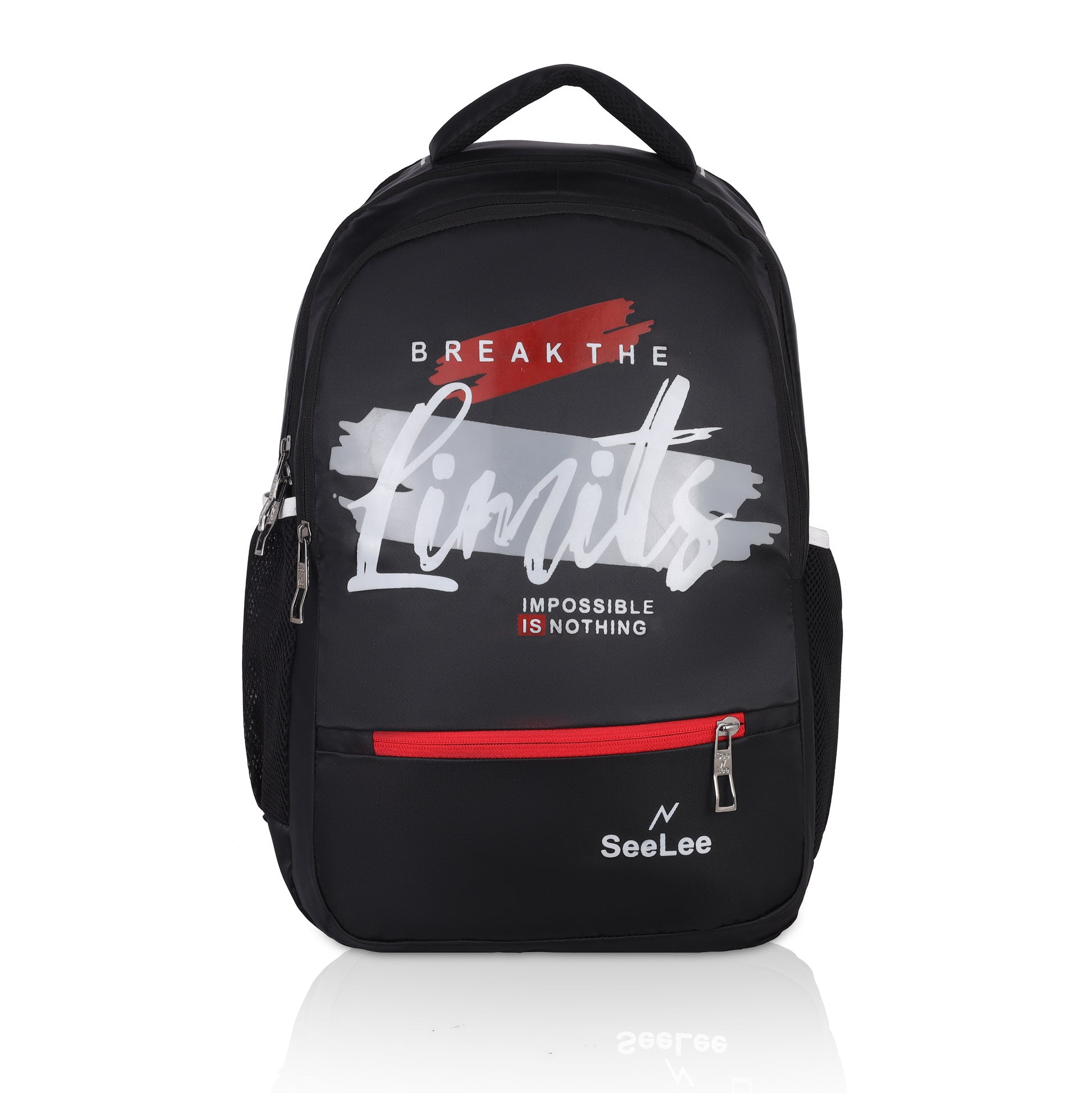 Embrace the impossible with SeeNLee Limitless 28L backpack featuring motivational design, premium organization, and urban functionality. Perfect for school, college & daily inspiration. Water-resistant with 6-month warranty.