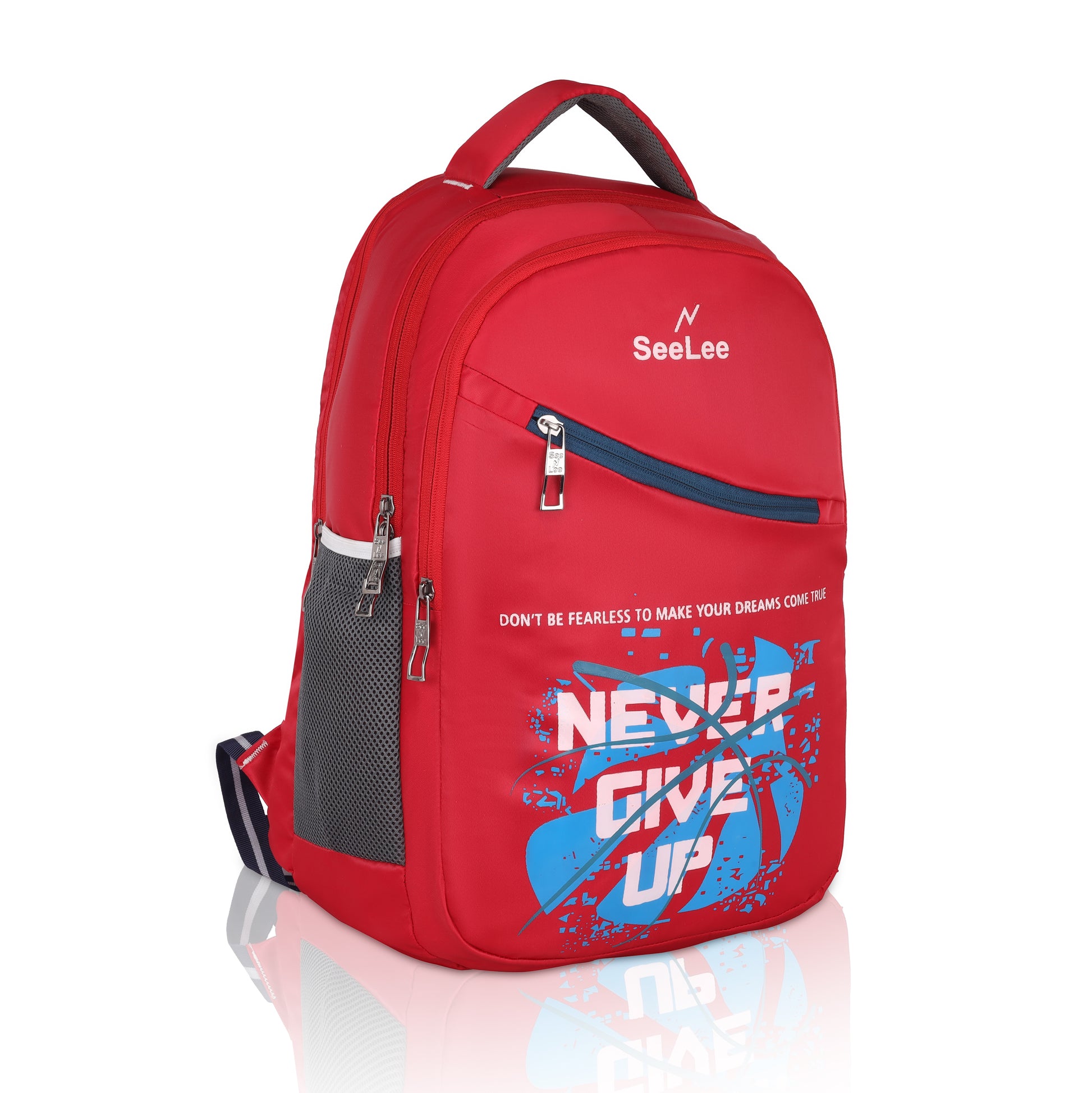 Embrace your dreams with SeeNLee DreamChaser 28L backpack featuring motivational graphics, premium organization, and urban functionality. Perfect for school, college & daily inspiration. Water-resistant with 6-month warranty.