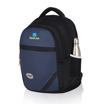 SeeNLee Professional Elite 28L Backpack - Executive Series for College, Office & Travel (Navy Blue/Black)