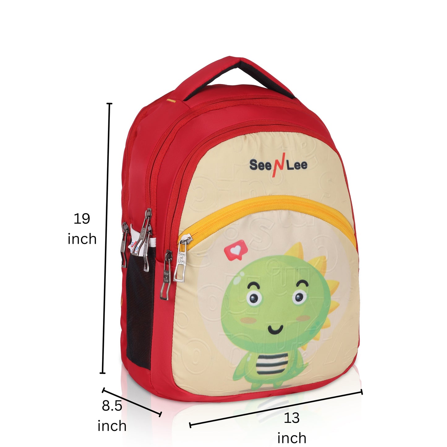 SeeNLee 16L Dinosaur Kids School Backpack - Ergonomic Design with Cute Character | Perfect for Primary School Children Ages 5-11