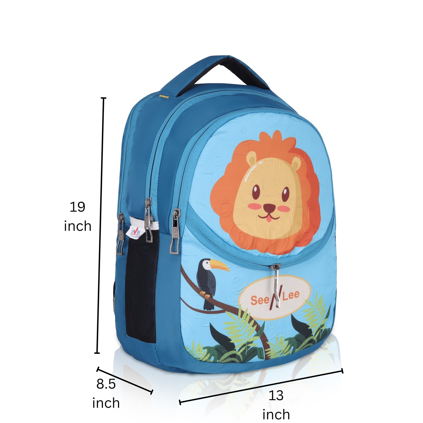 SeeNLee 16L Safari Lion Kids Backpack - Jungle Adventure School Bag | Ages 5-11 with Ergonomic Design