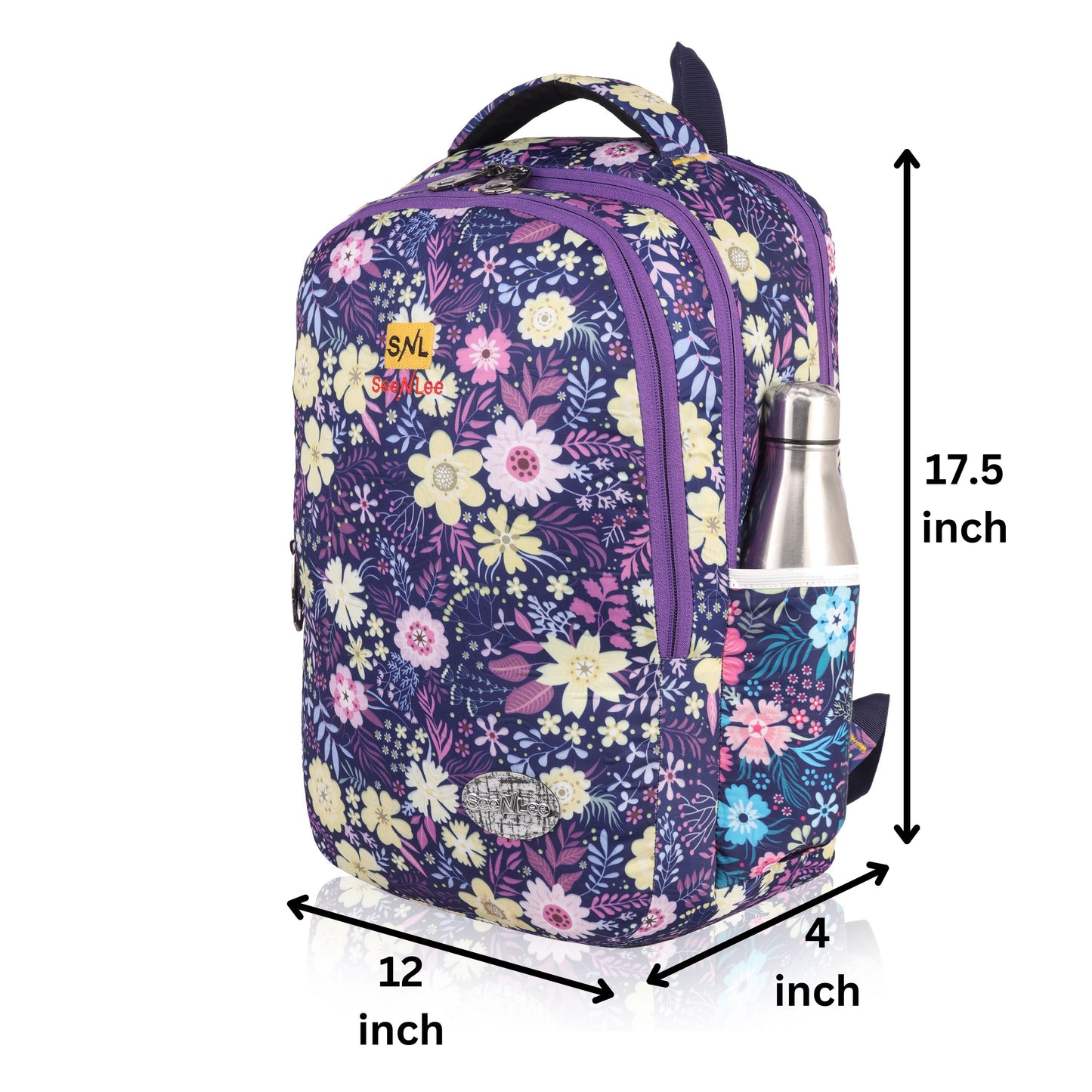 SeeNLee Bella Flora 25L Smart Fashion Backpack - Floral Print Women's Daypack for College, Work & Travel | Stylish Laptop Bag