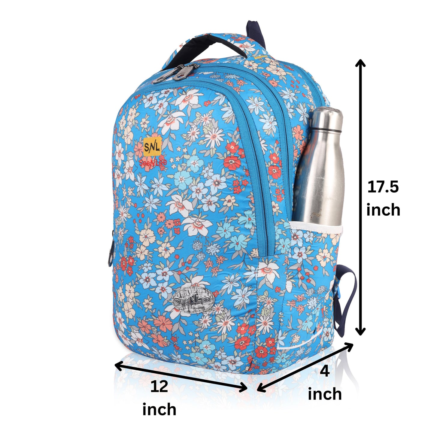 SeeNLee Sky Bloom 25L Smart Fashion Backpack - Floral Print Women's Daypack for College, Work & Travel | Stylish Laptop Bag