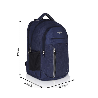 SeeNLee Quantum Series | 25L Digital Camo Backpack | Premium Student & Office Bag with Hard Shell Protection (Navy)