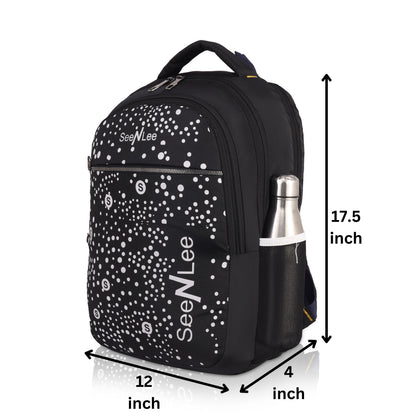 SeeNLee Stellar Pro 21L Smart Tech Backpack - Executive Black with Dynamic Speckle Pattern